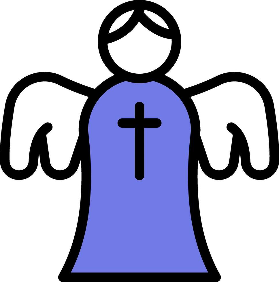 Vector Illustration of Christian Angel In Blue and White Color.