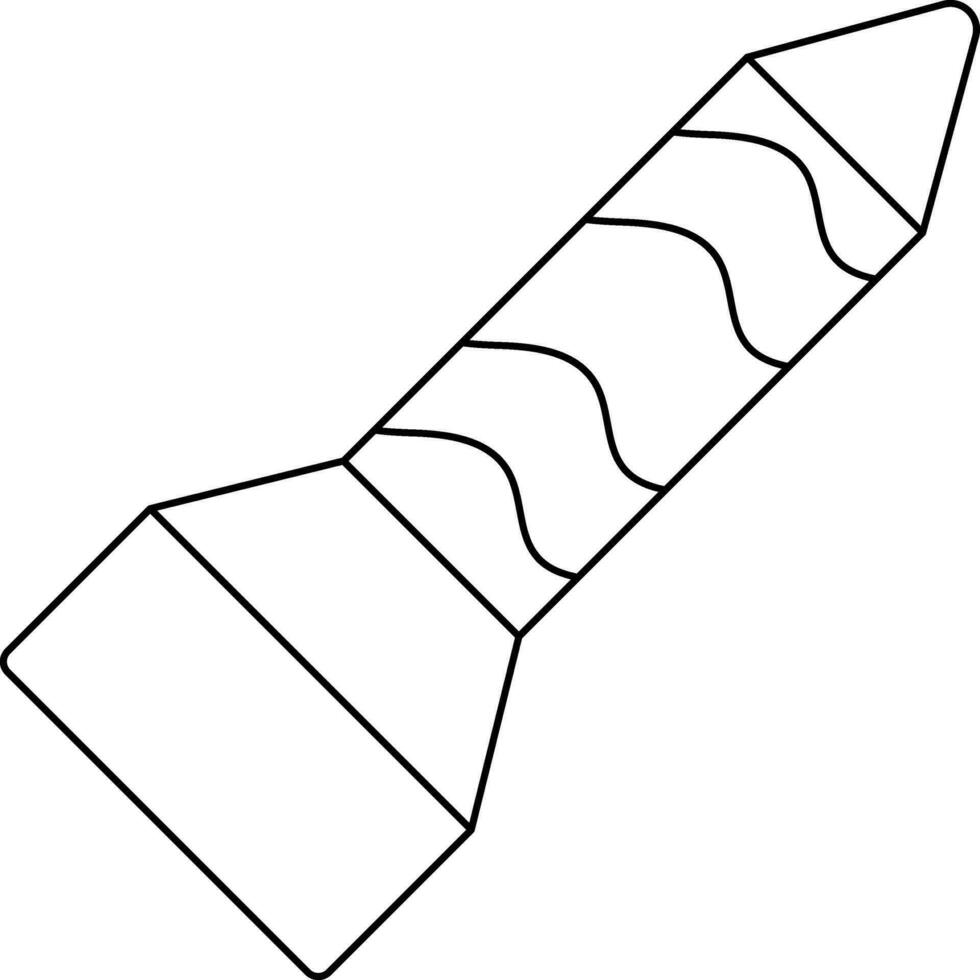 Black Outline Rocket Crackers Icon Or Symbol. vector