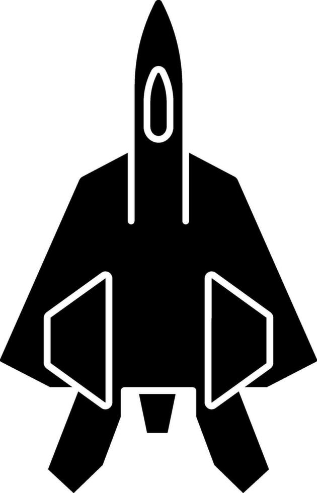 Fighter Plane Icon In Black and White Color. vector