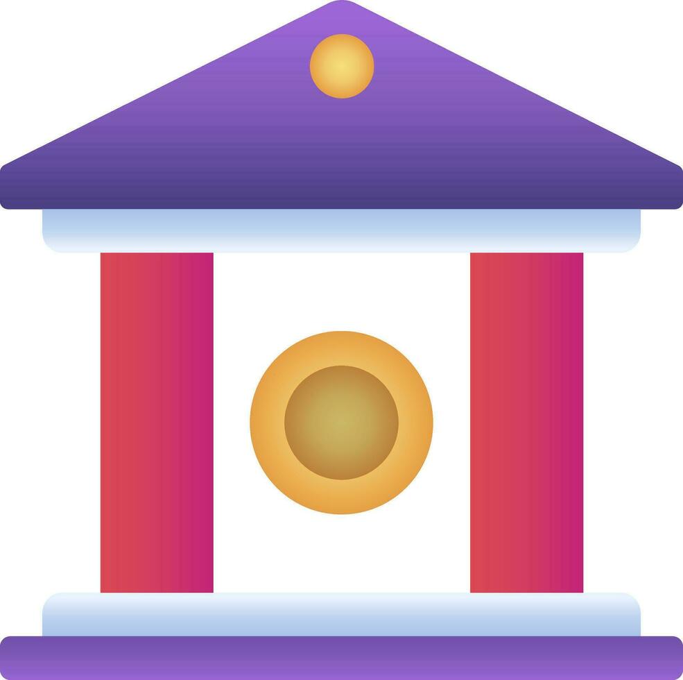 Colorful Bank Icon In Flat Style. vector