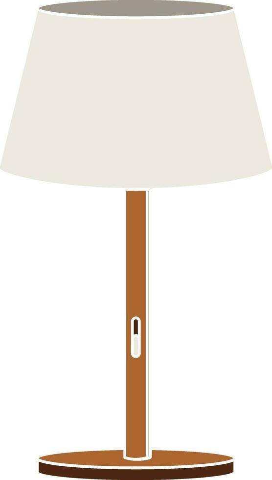 Table Or Desk Lamp Icon In Gray And Brown Color. vector