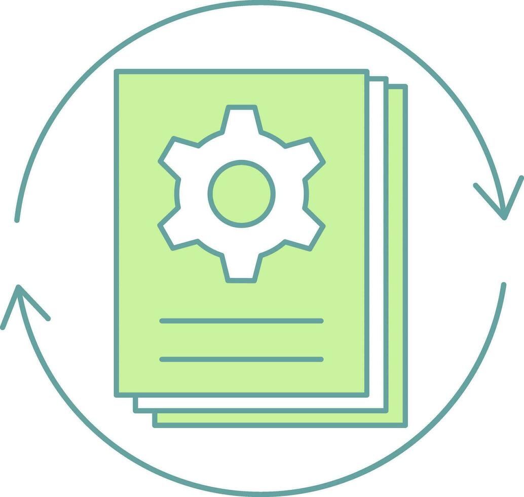 Green And White Batch Processing Icon Or Symbol. vector