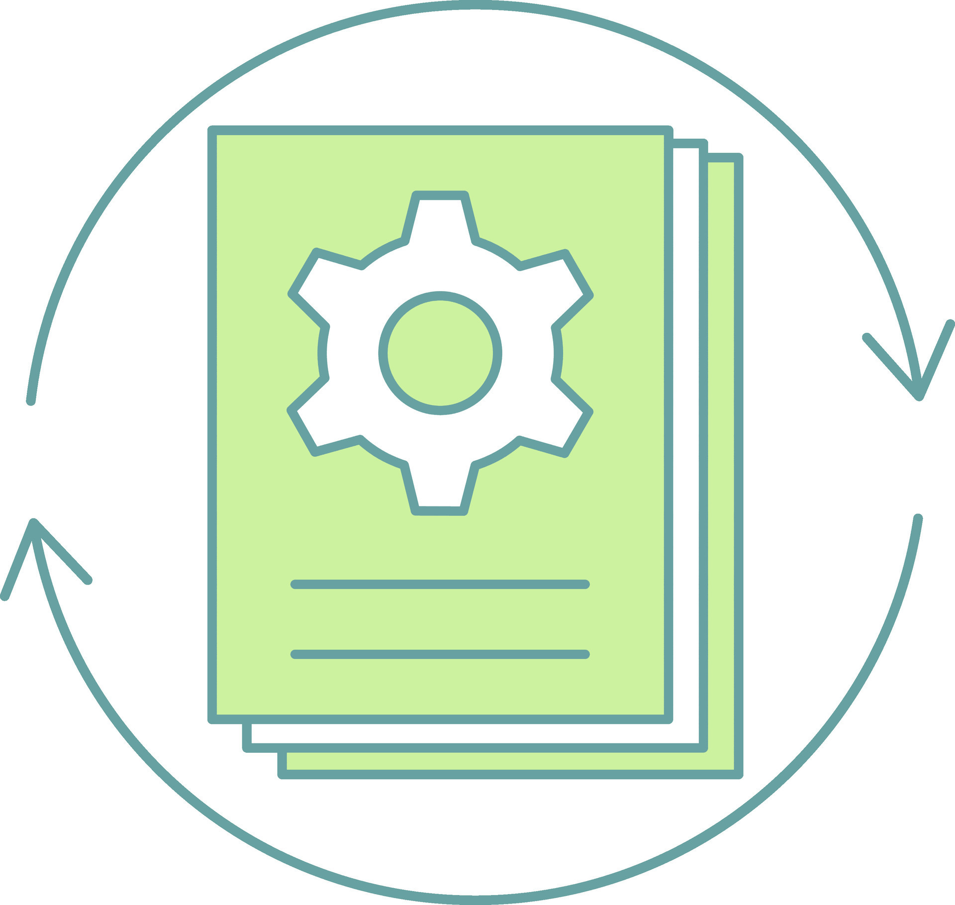 Green And White Batch Processing Icon Or Symbol. 24974326 Vector Art at ...