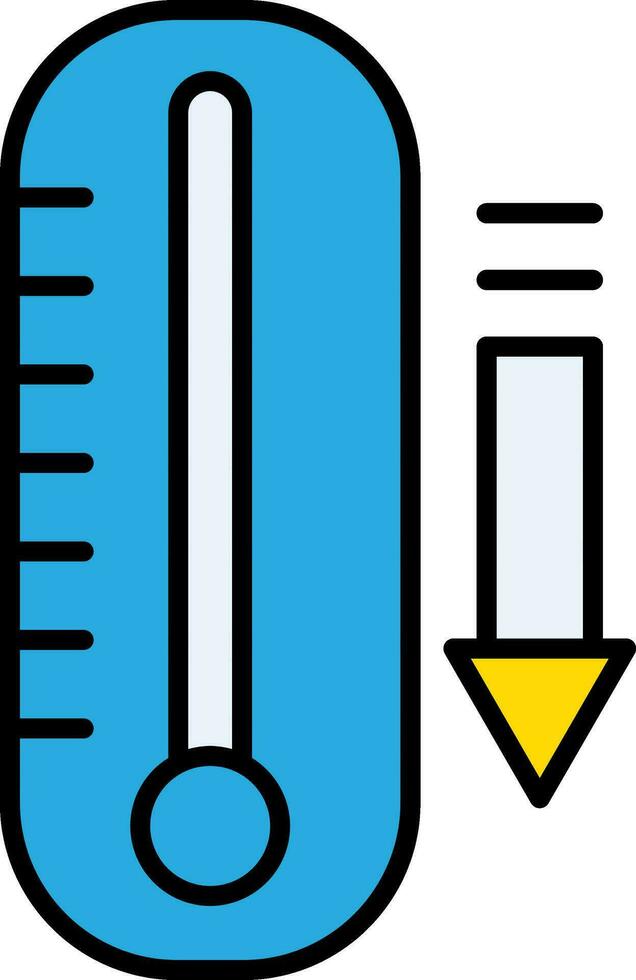 Temperature Falling Icon In Blue Color. vector