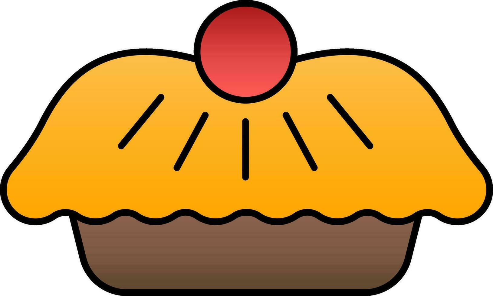 Colorful Pie Cake Icon In Flat Style. vector