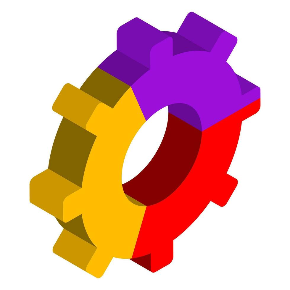 Colorful cogwheel infographic chart in 3d style. vector