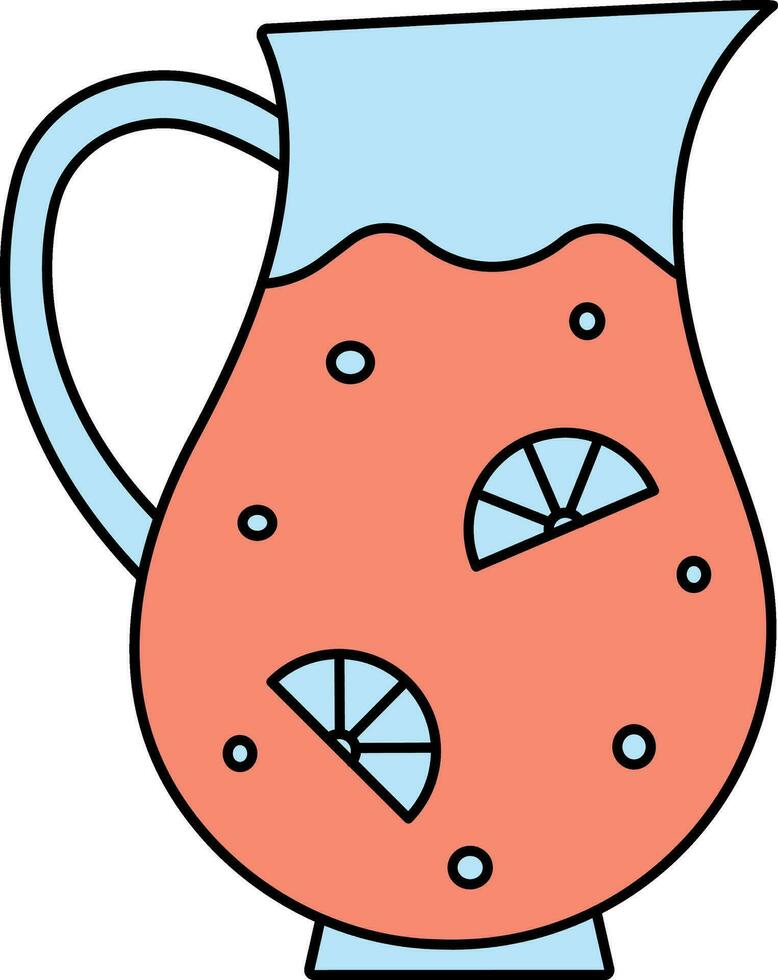 Lemonade Jar Icon In Red And Blue Color. vector