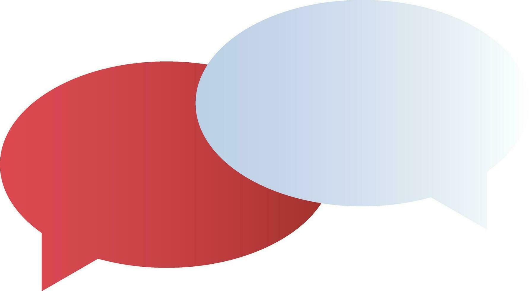 Speech Bubble Icon In Red And Blue Color. vector