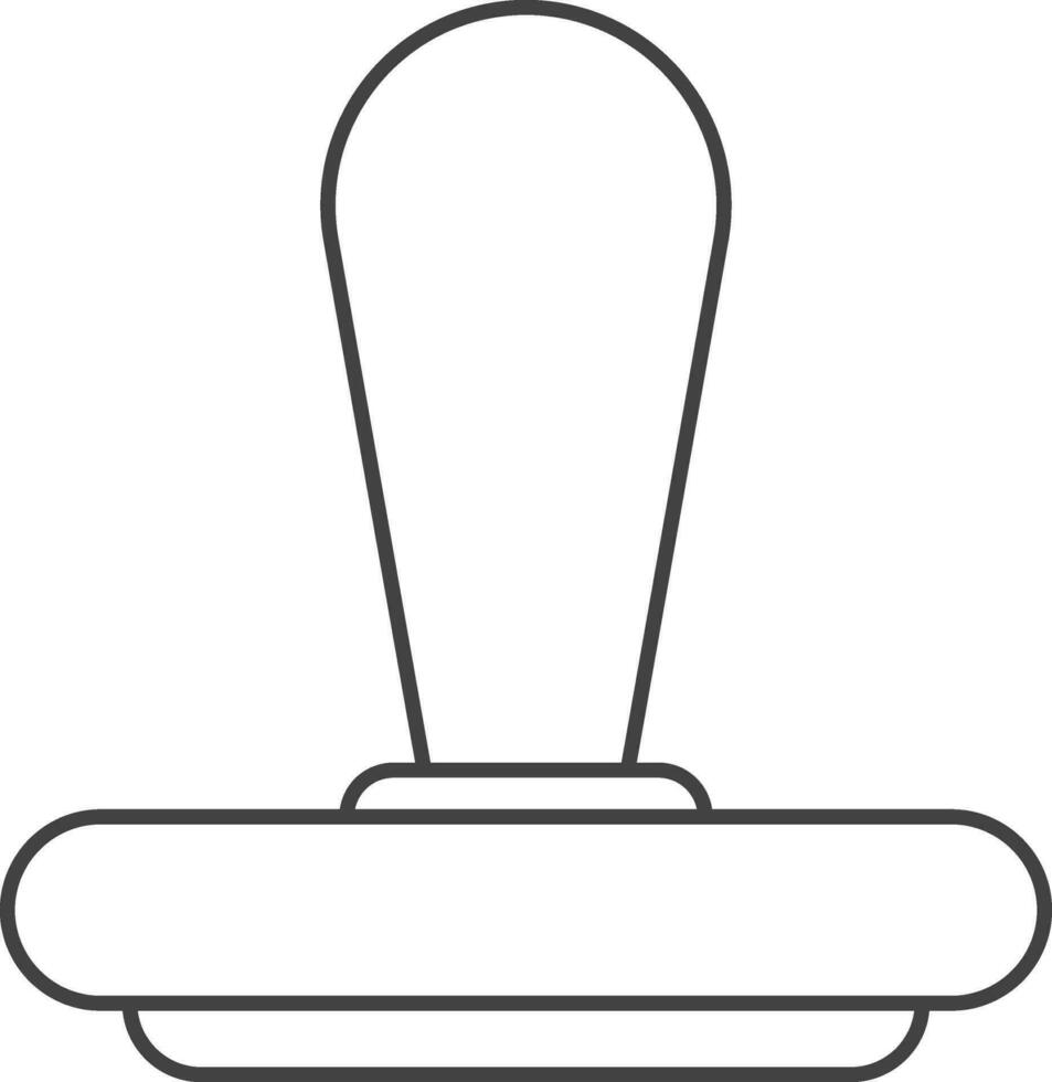 Black Outline Stamper Icon Or Symbol. vector