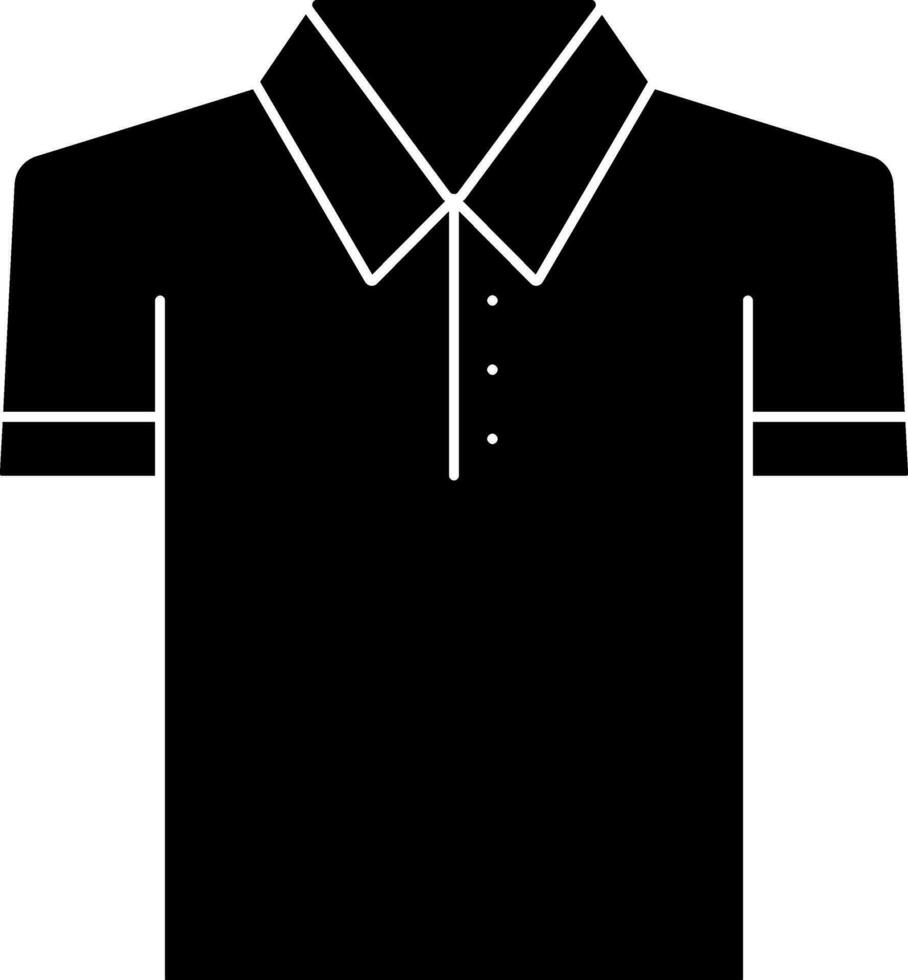 Glyph Style Polo T shirt Icon Or Symbol. vector