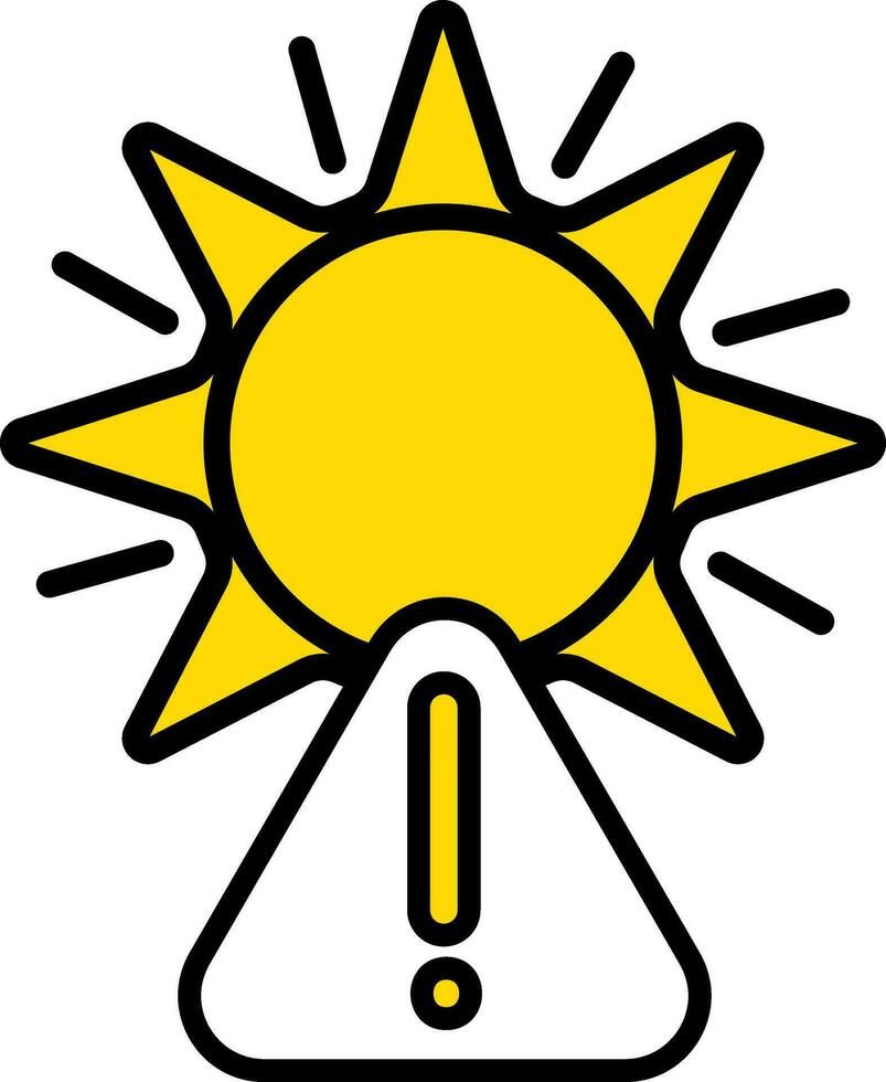 White And Yellow Weather Alert Icon Or Symbol. vector