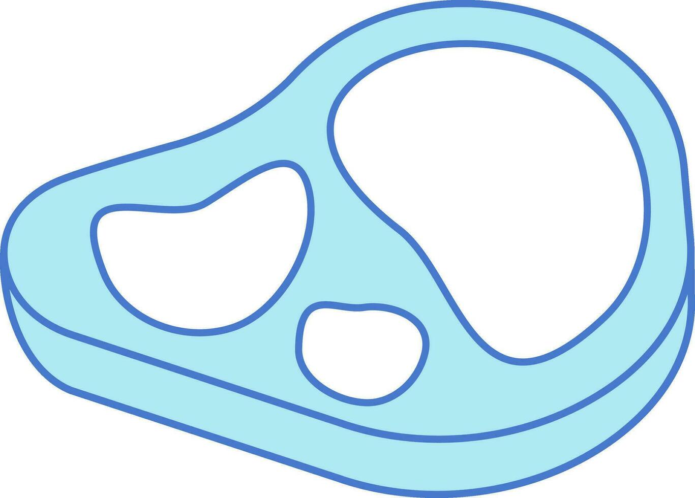 Beef Icon In Blue And White Color. vector