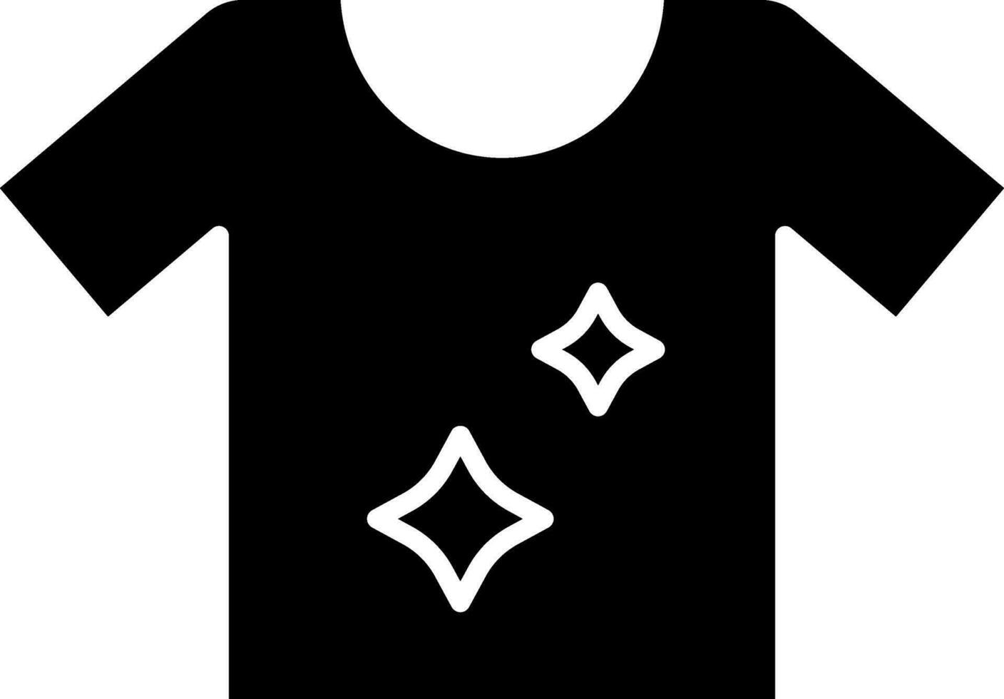 limpiar camiseta icono en negro y blanco color. vector