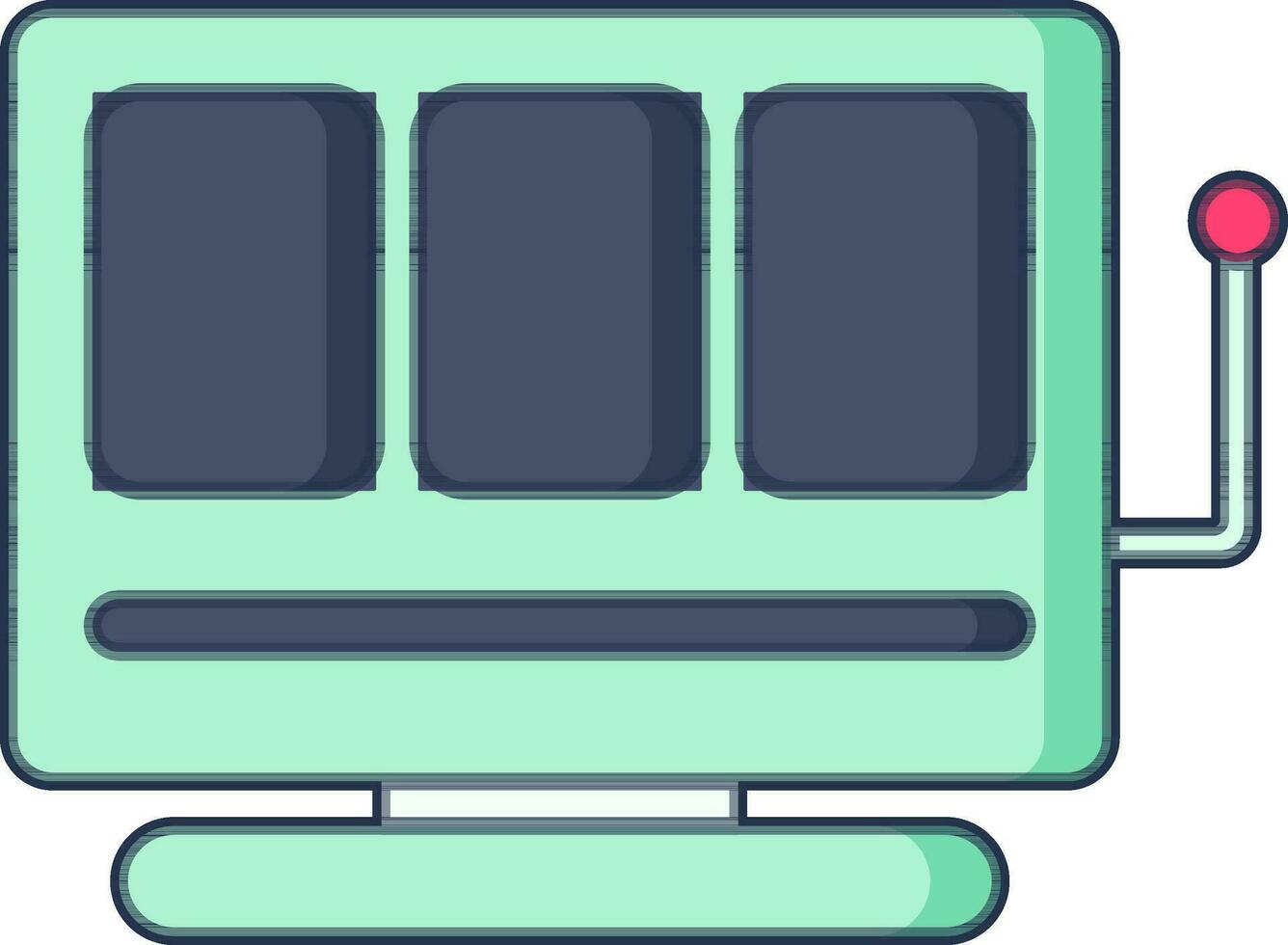 Slot Machine Icon In Blue And Green Color. vector