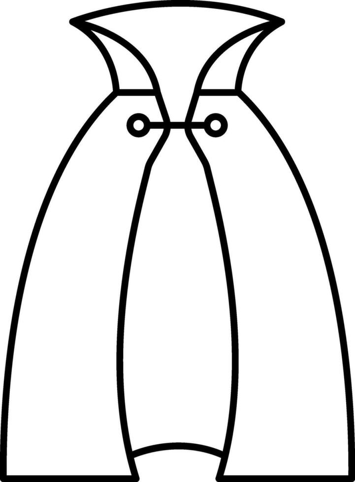 Illustration of Cape or Cloak Icon in Black Outline. vector