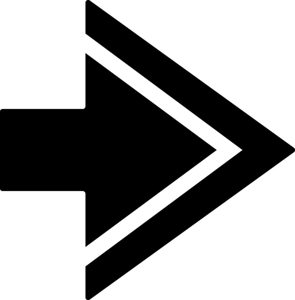 Forward or right arrow icon in Black and White color. vector