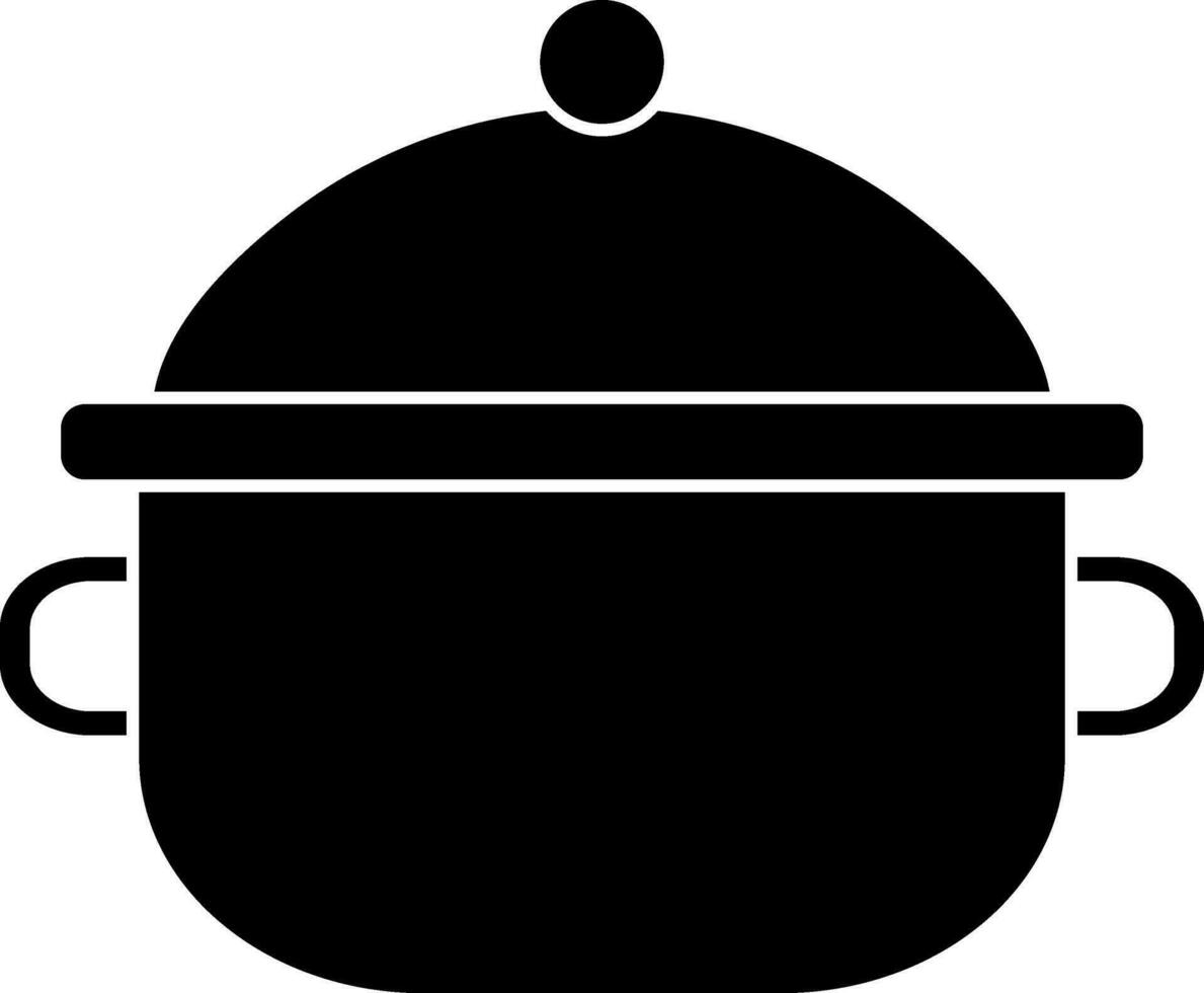 Glyph icon of casserole or saucepan. vector