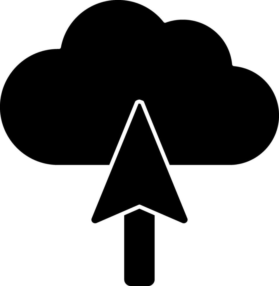 Upload To Cloud Icon Or Symbol In Glyph Style. vector