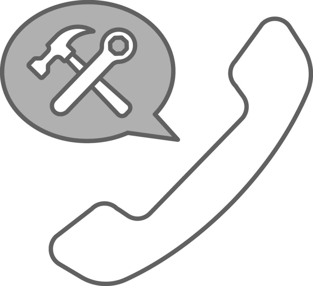 Repairing Or Service Call Icon In Grey And White Color. vector