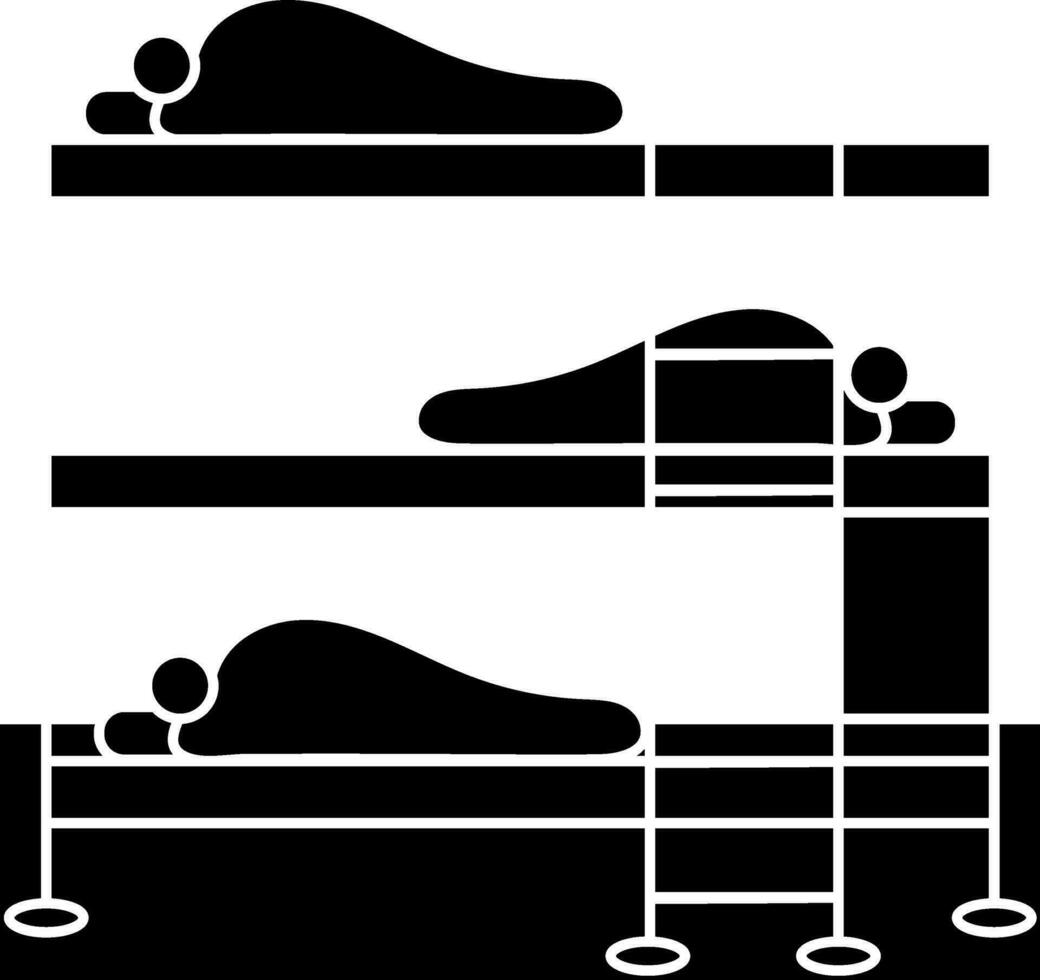 estudiantes o humano dormido a litera cama icono vector