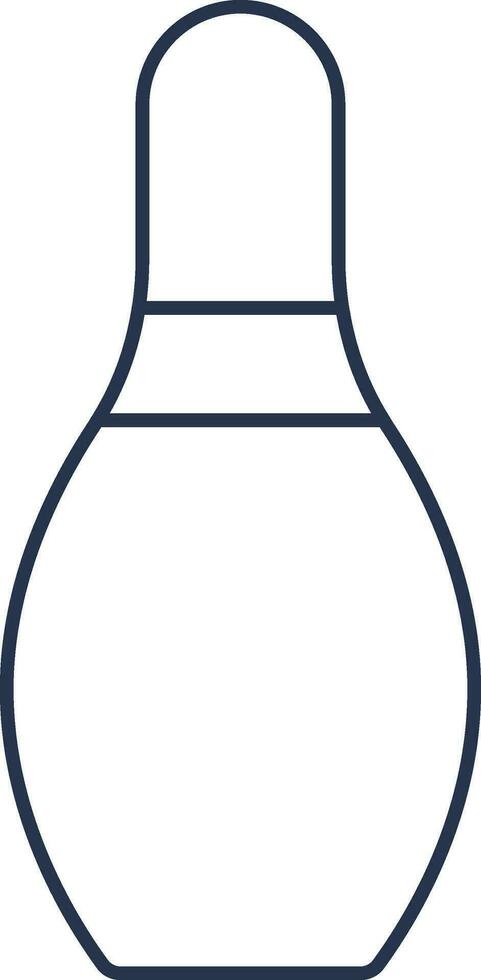 Bowling Pin Icon In Blue Outline. vector