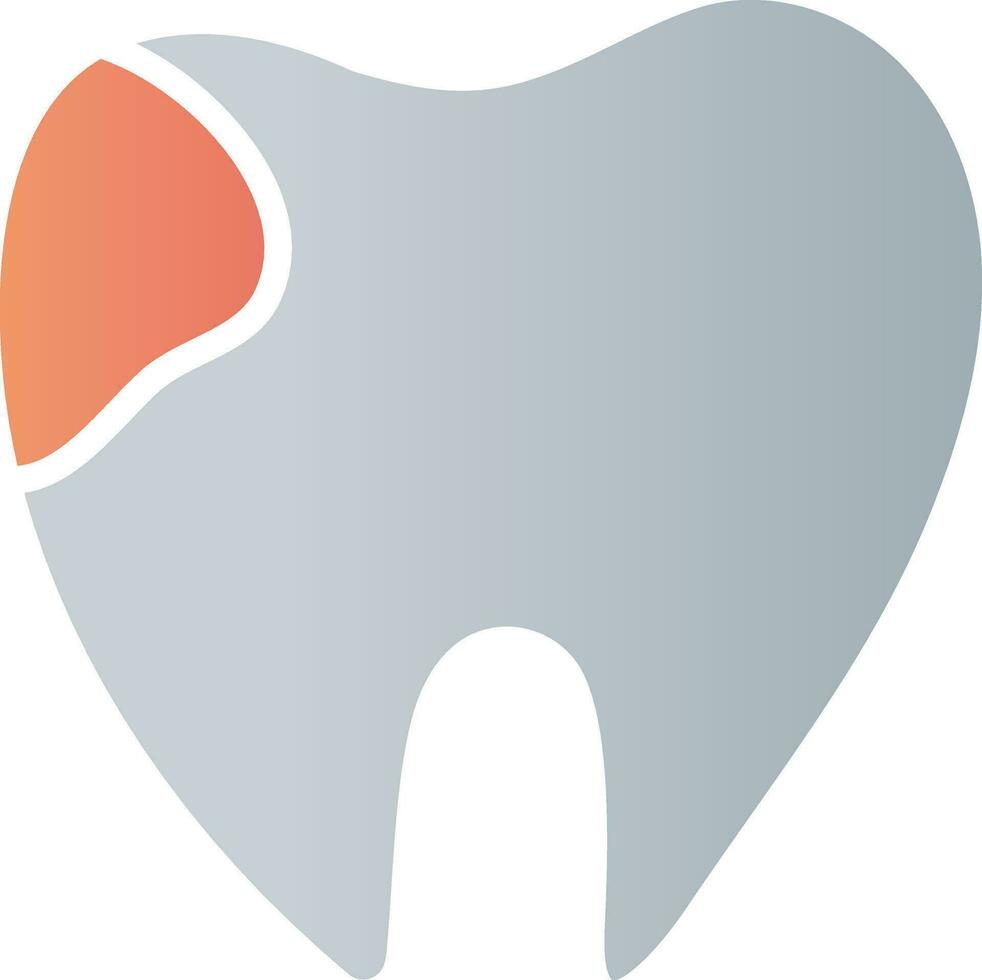 Dirty Tooth Icon In Orange And Gray Color. vector