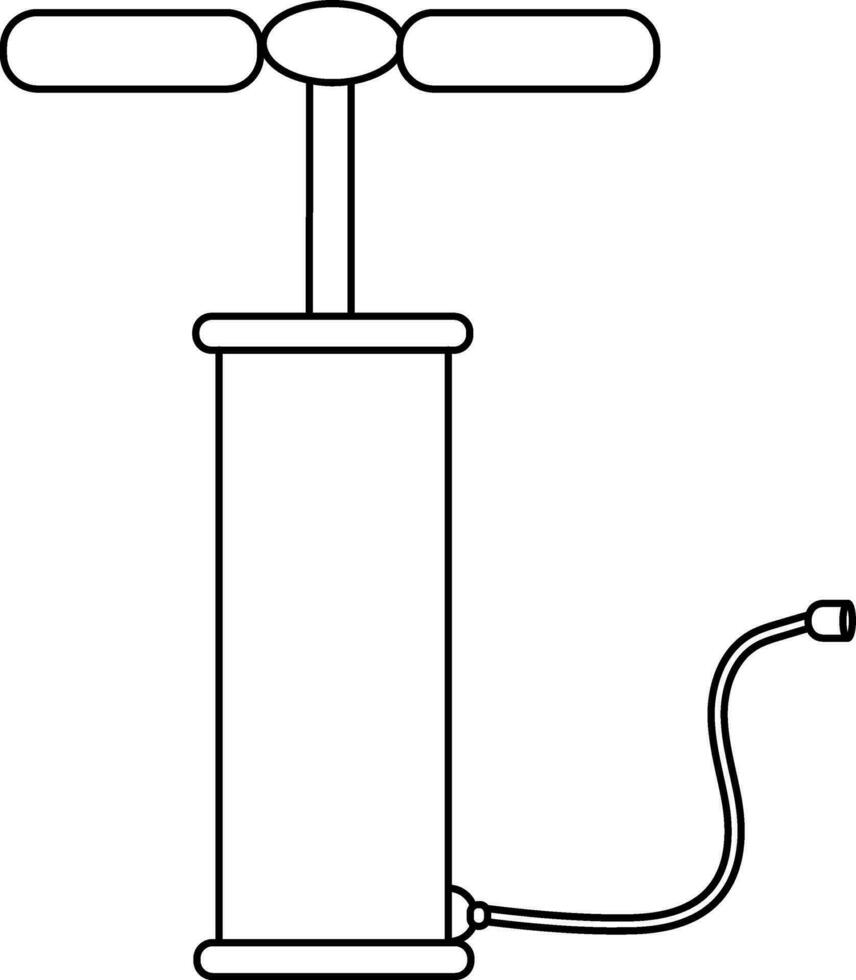Flat style hand air pump. vector