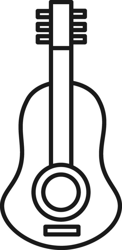 Guitar Icon In Black Outline. vector