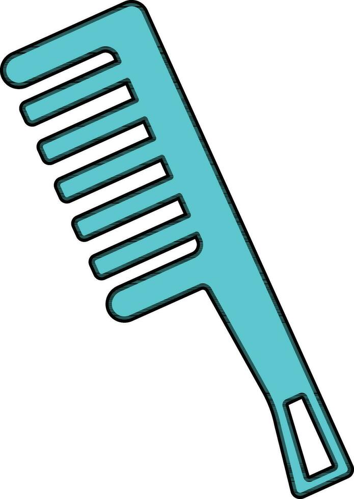 azul color pelo peine icono en plano estilo. vector