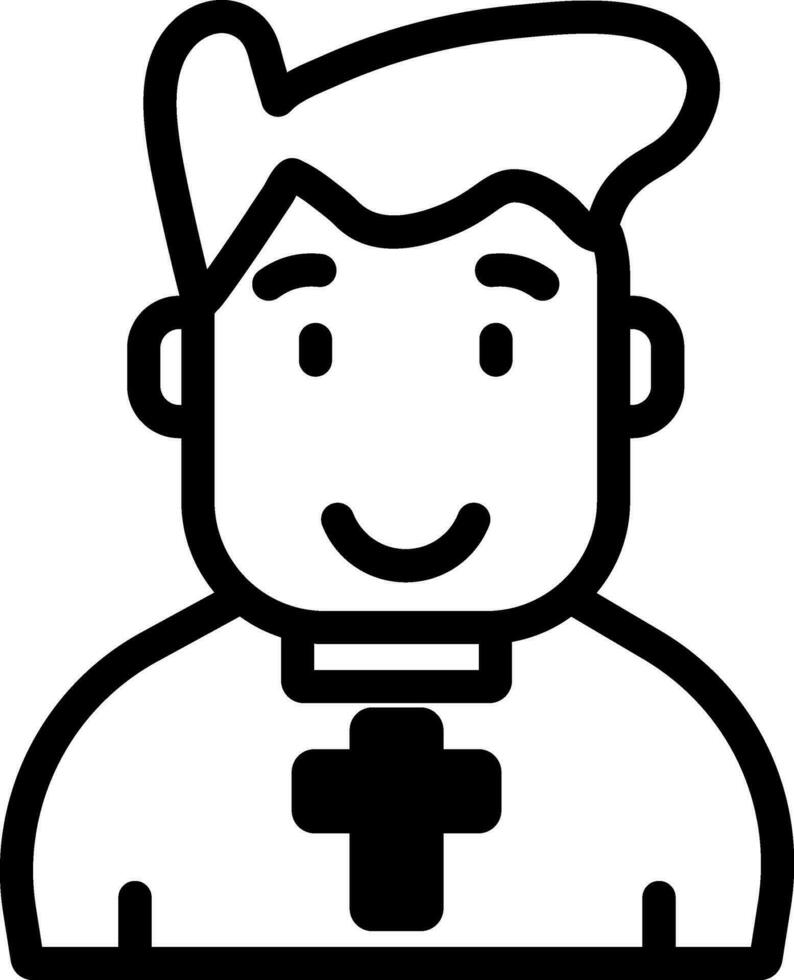 Vector Illustration Of Catholic Priest.