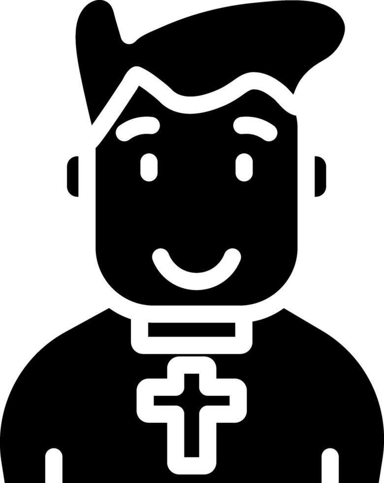 Catholic Priest Icon In Glyph Style. vector
