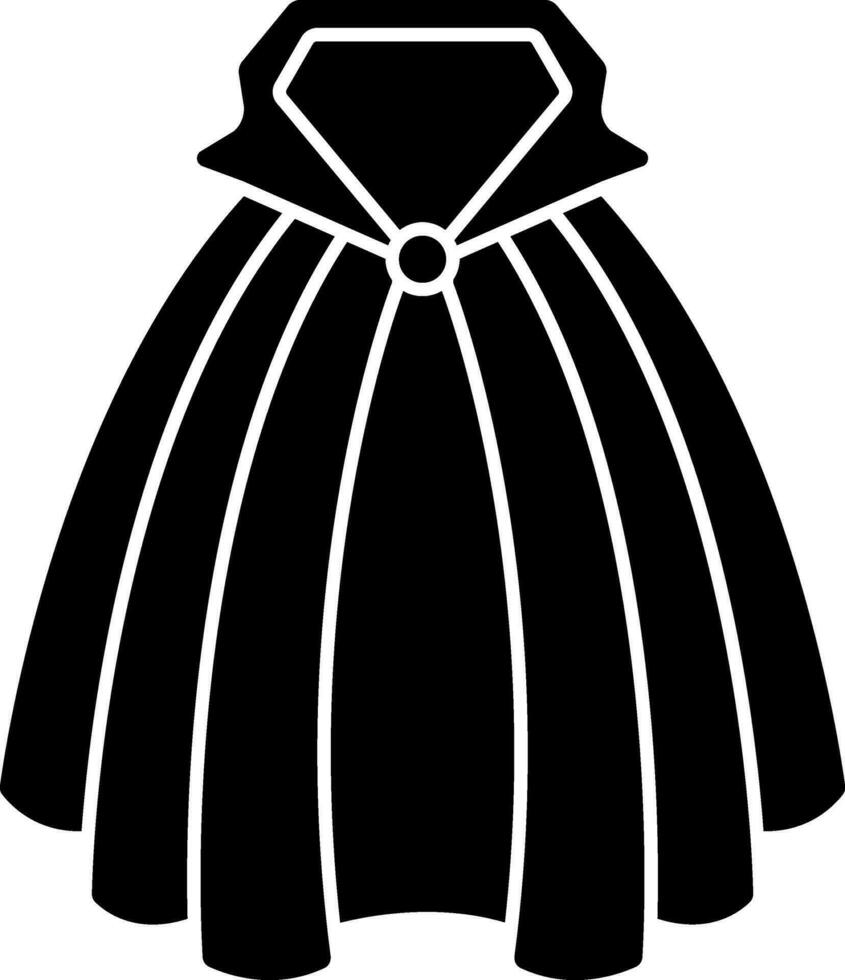 Black and White Cape Icon in Flat Style. vector