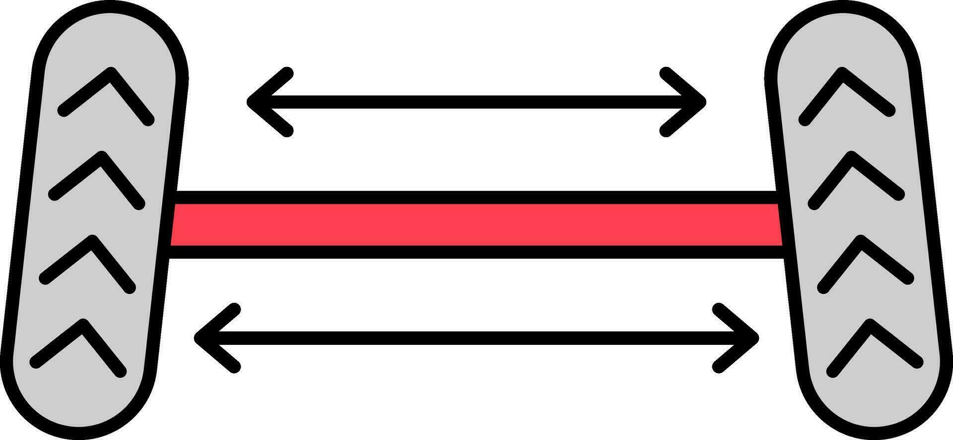 Wheel Alignment Grey And Red Icon In Flat Style. vector