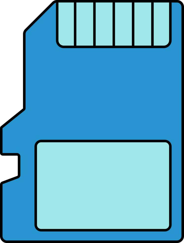 memoria o Dakota del Sur tarjeta icono en azul color. vector