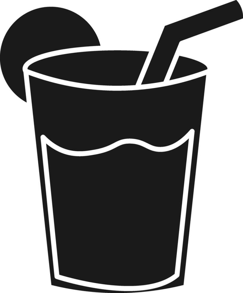 jugo vaso icono en negro y blanco color. vector