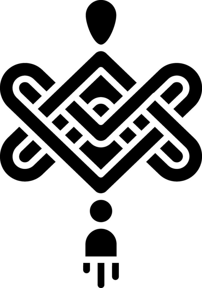 negro y blanco chino amuleto icono o símbolo. vector
