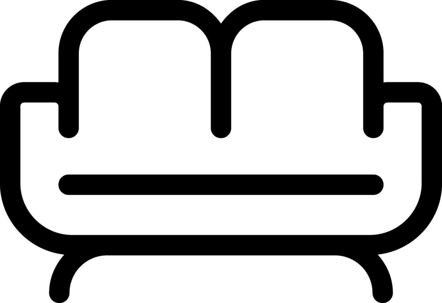 Isolated Sofa or Couch Icon in Line Art. vector