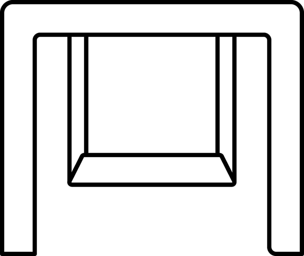 Swing Icon In Thin Line Art. vector
