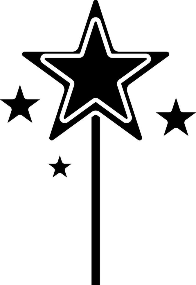 Illustration of black magic wand icon. vector