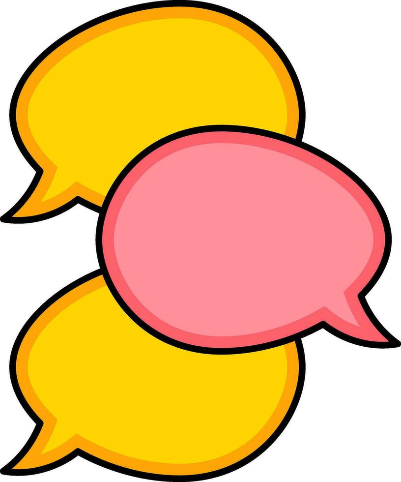 Speech Bubbles Icon Pink And Yellow Color. vector