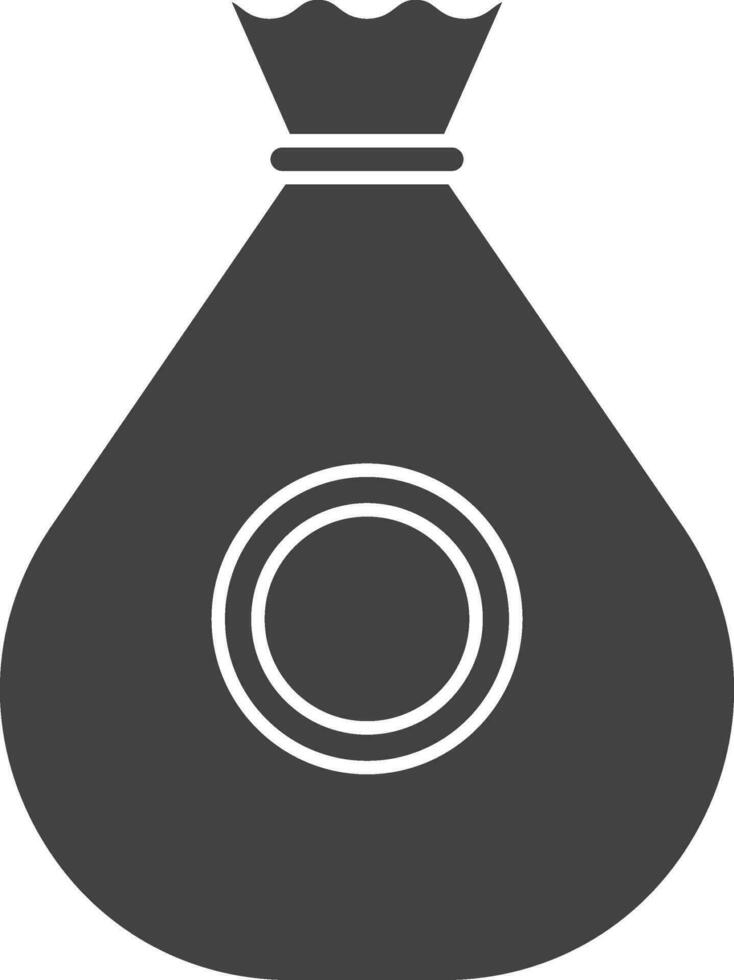 Gray And White Money Bag Icon Or Symbol. vector