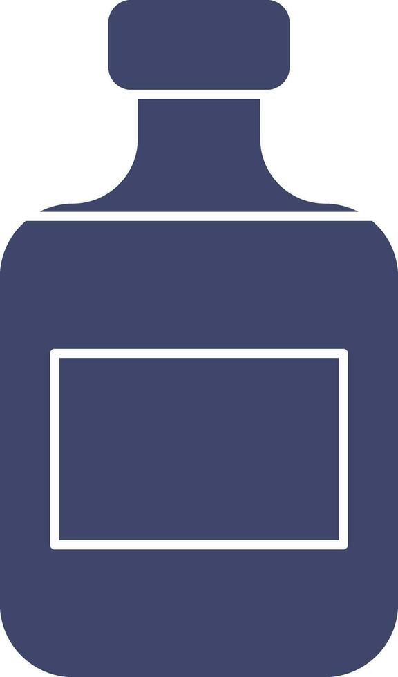 Isolated Alcohol Bottle Icon in Blue Color Flat Style. vector