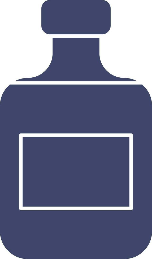 Isolated Alcohol Bottle Icon in Blue Color Flat Style. vector