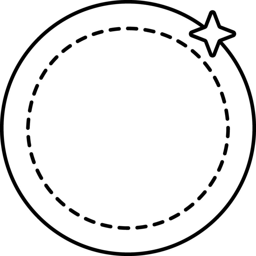 Black Stroke Illustration Of Coin Icon. vector