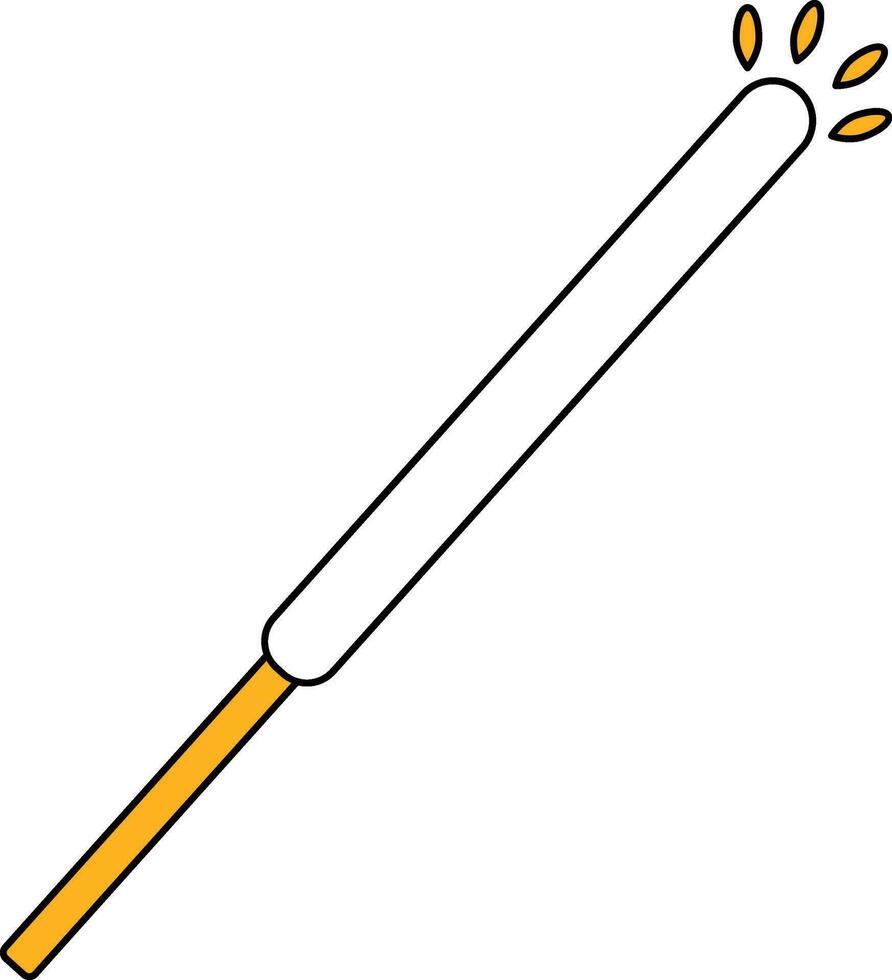 Fireworks Stick Icon In Yellow And White Color. vector