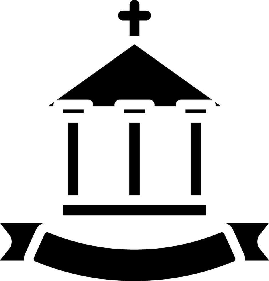 Archaeological Or Church Icon in Glyph Style. vector