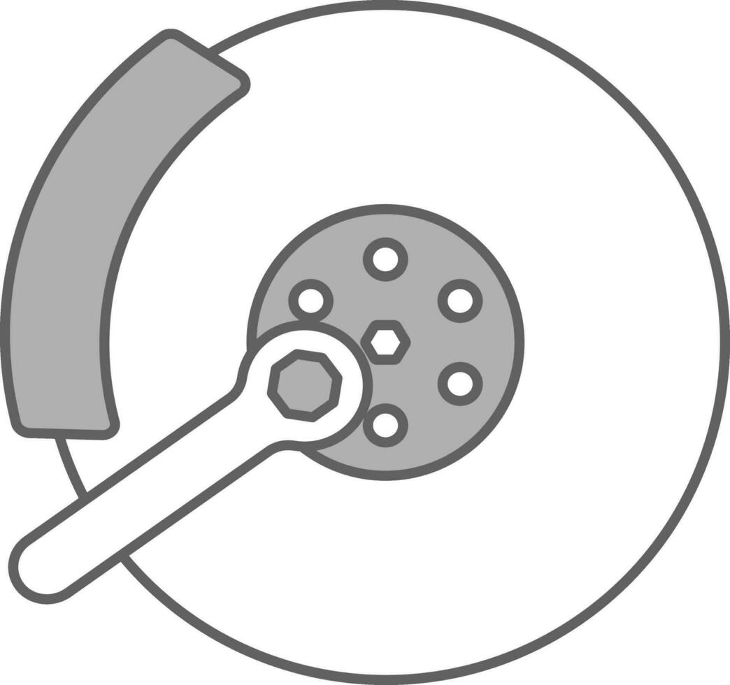 Tyre Fitting Icon In White And Gray Color. vector