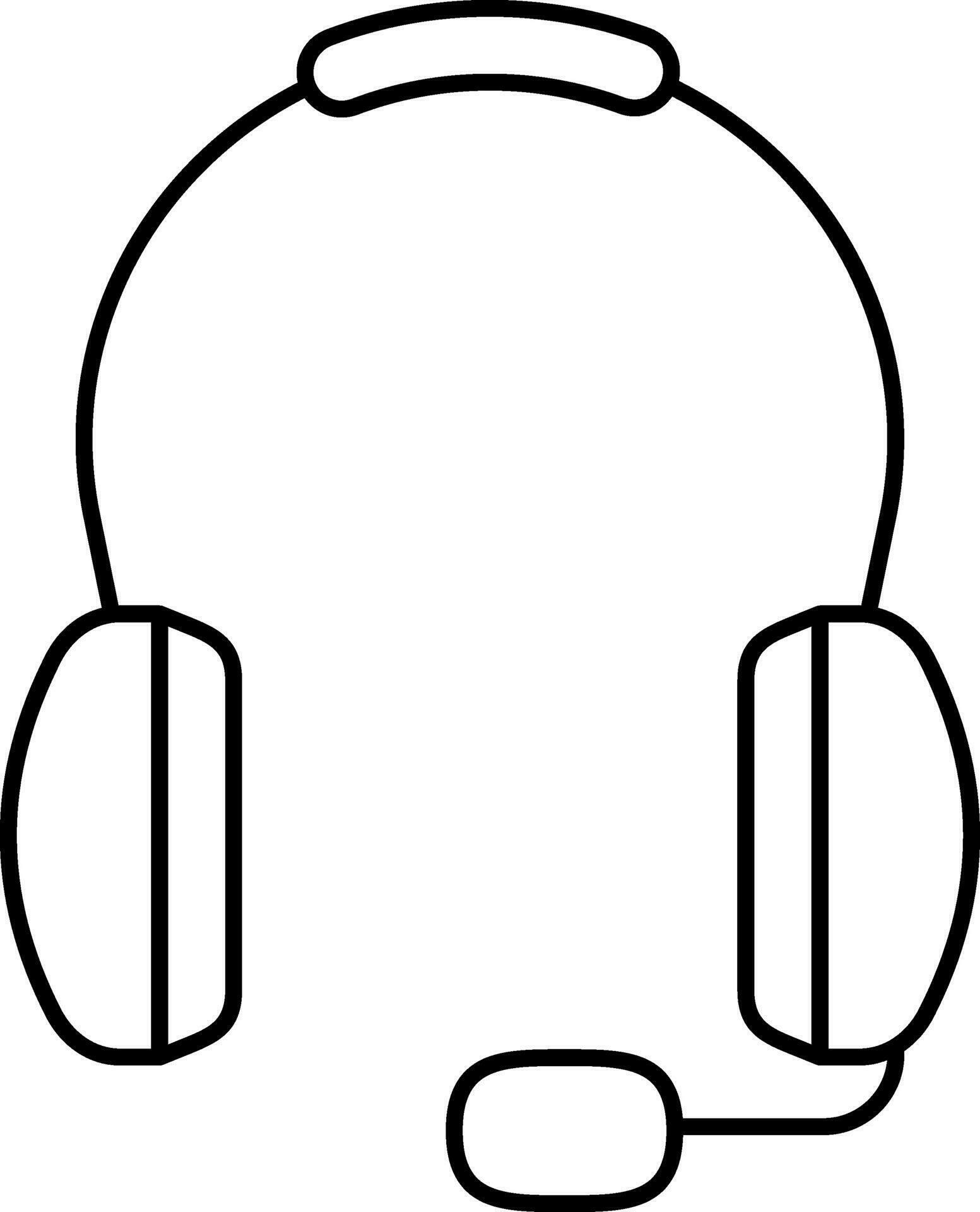Mic Headphone Icon In Black Stroke. 24975187 Vector Art at Vecteezy