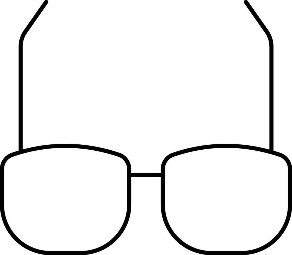 gafas de protección icono en negro línea Arte. vector