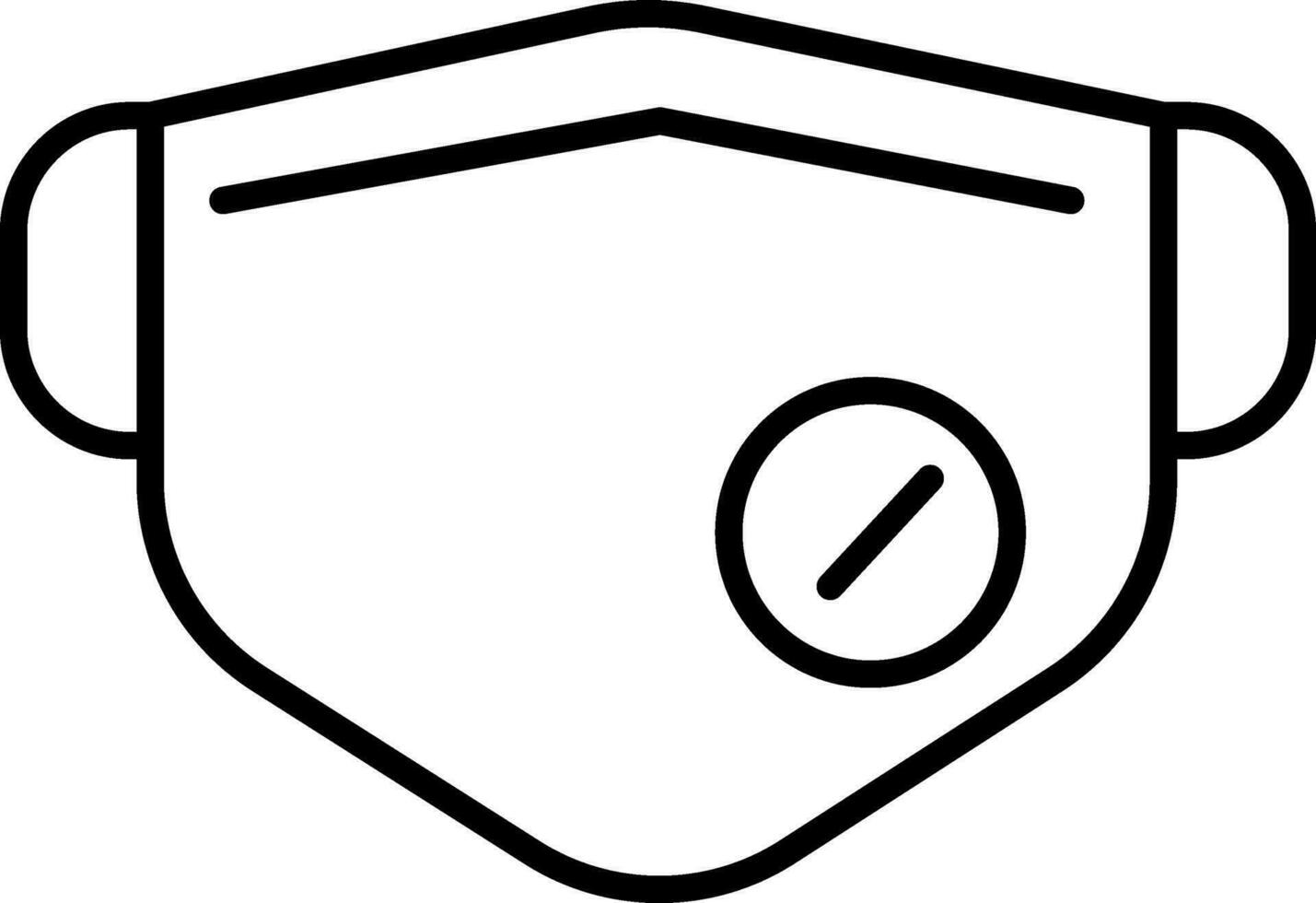 N95 Face Mask Icon In Black Outline. vector